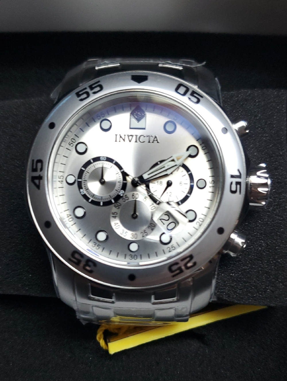Invicta Silver and Black Sport Chronograph Watch